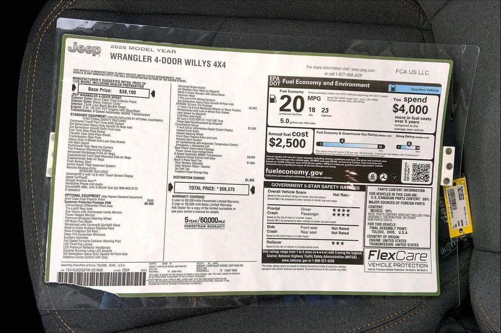 new 2026 Jeep Wrangler car, priced at $50,680