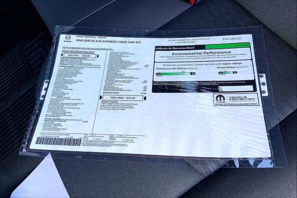 new 2026 Ram 2500 car, priced at $70,419