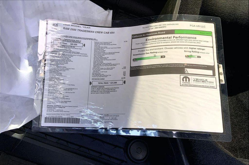 new 2026 Ram 2500 car, priced at $68,112