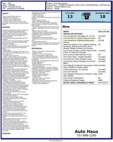 used 2007 Hummer H2 car, priced at $26,499