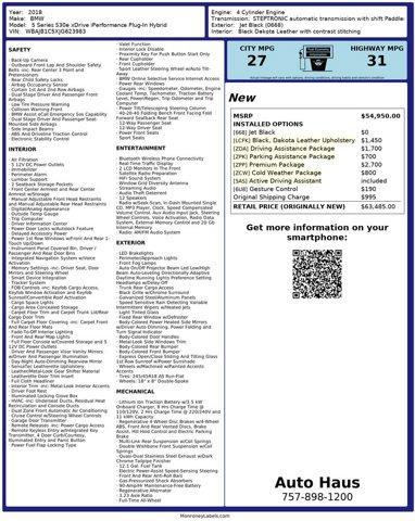 used 2018 BMW 530e car, priced at $13,999