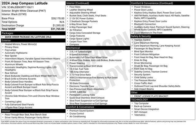 used 2024 Jeep Compass car, priced at $22,304