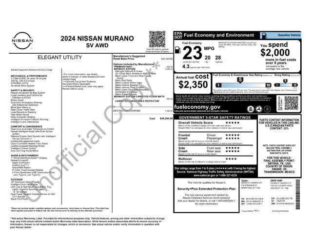 used 2024 Nissan Murano car, priced at $29,000