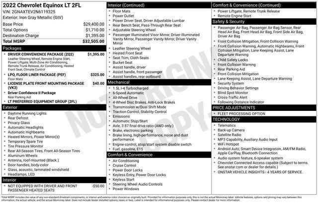 used 2022 Chevrolet Equinox car, priced at $20,500