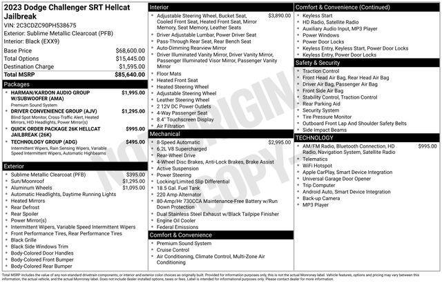 used 2023 Dodge Challenger car, priced at $72,000