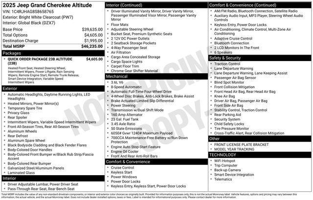 used 2025 Jeep Grand Cherokee car, priced at $33,624