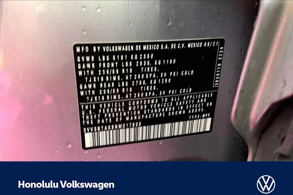 used 2022 Volkswagen Tiguan car, priced at $20,196