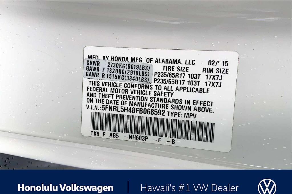 used 2015 Honda Odyssey car, priced at $11,992