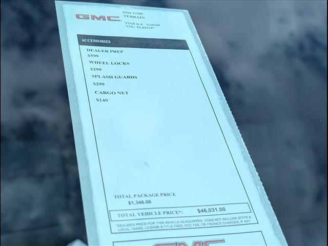 new 2026 GMC Terrain car, priced at $38,685