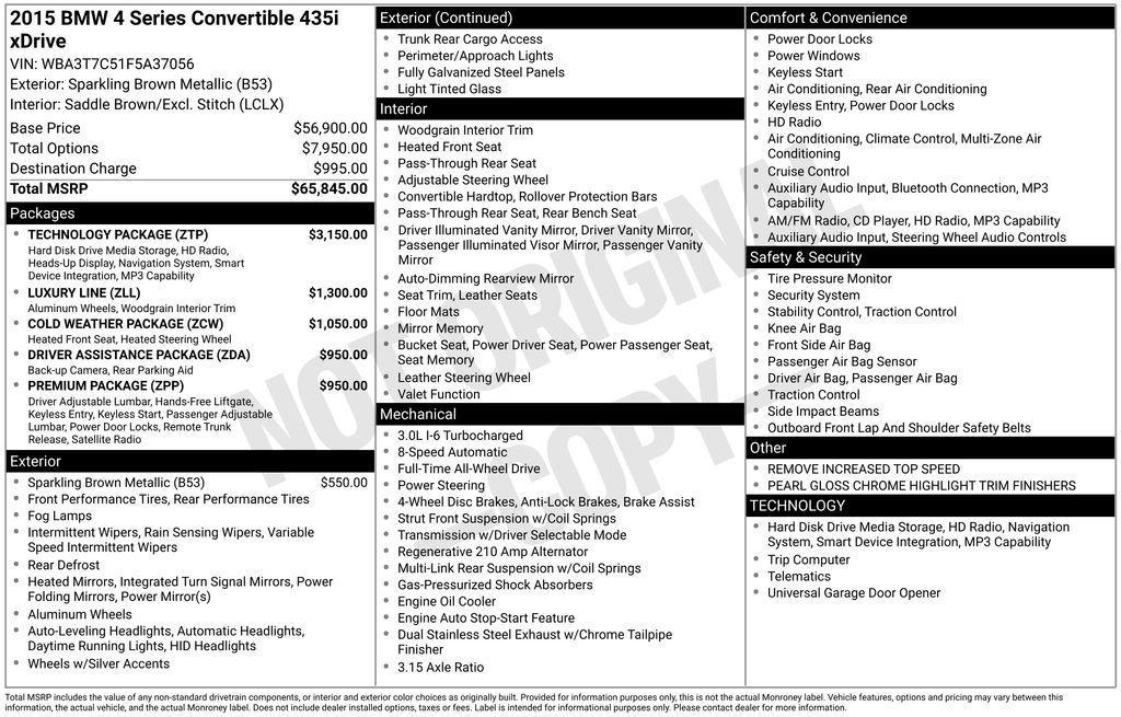 used 2015 BMW 435 car, priced at $13,900