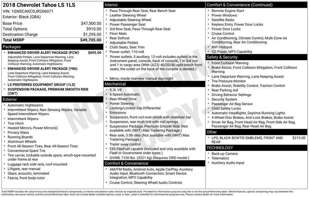 used 2018 Chevrolet Tahoe car, priced at $17,901