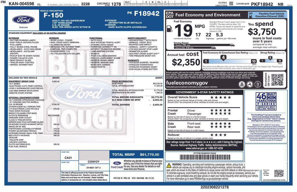 used 2023 Ford F-150 car, priced at $38,900