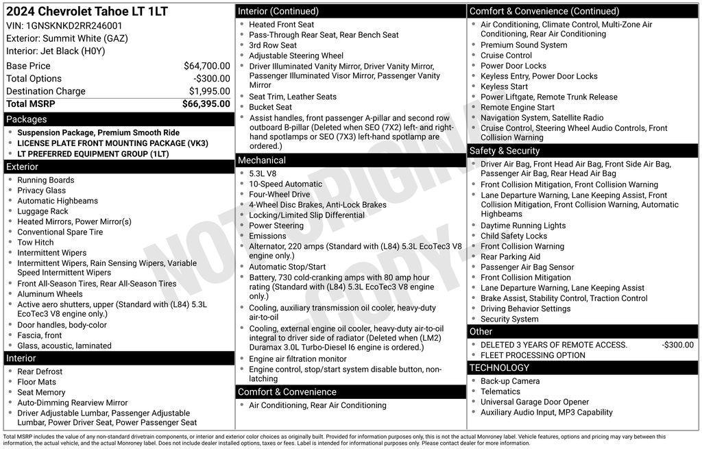used 2024 Chevrolet Tahoe car, priced at $49,488