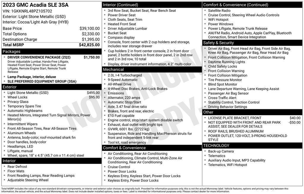 used 2023 GMC Acadia car, priced at $26,488