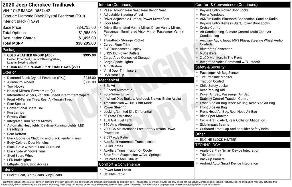 used 2020 Jeep Cherokee car, priced at $16,488