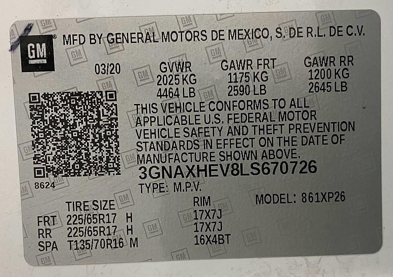 used 2020 Chevrolet Equinox car, priced at $13,891