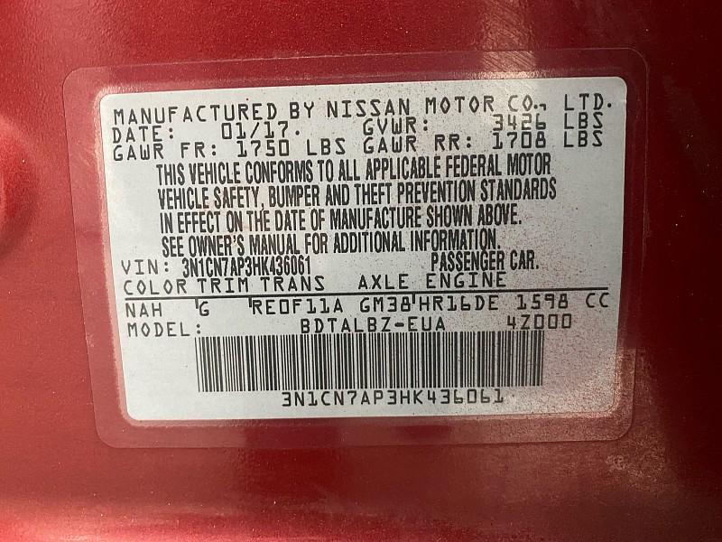 used 2017 Nissan Versa car, priced at $5,991