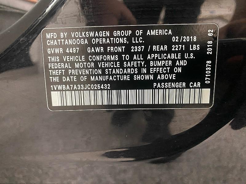 used 2018 Volkswagen Passat car, priced at $9,891