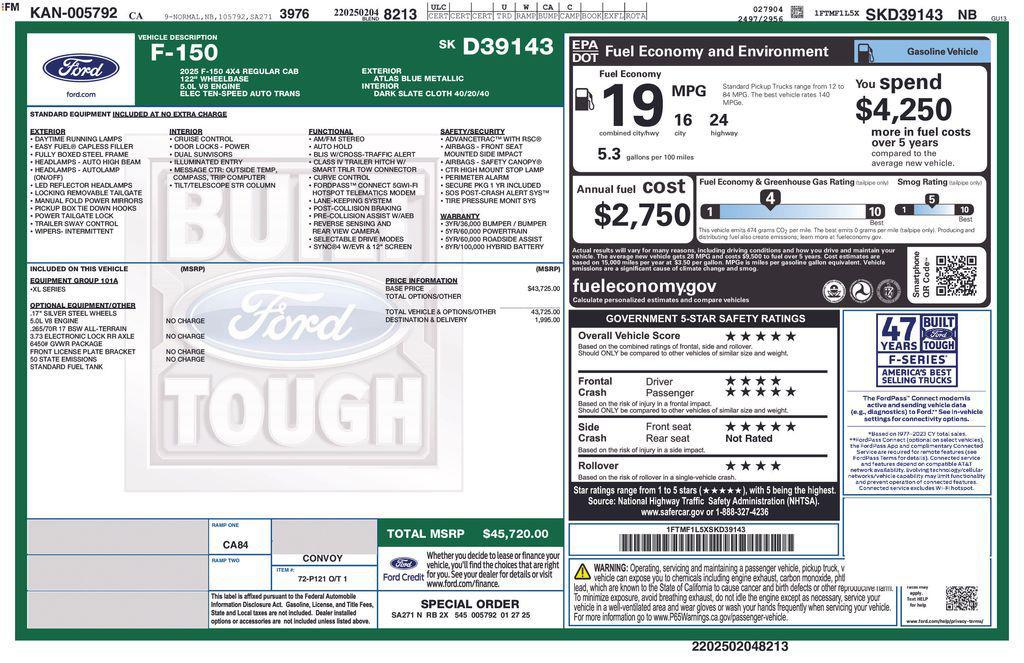 used 2025 Ford F-150 car, priced at $44,300