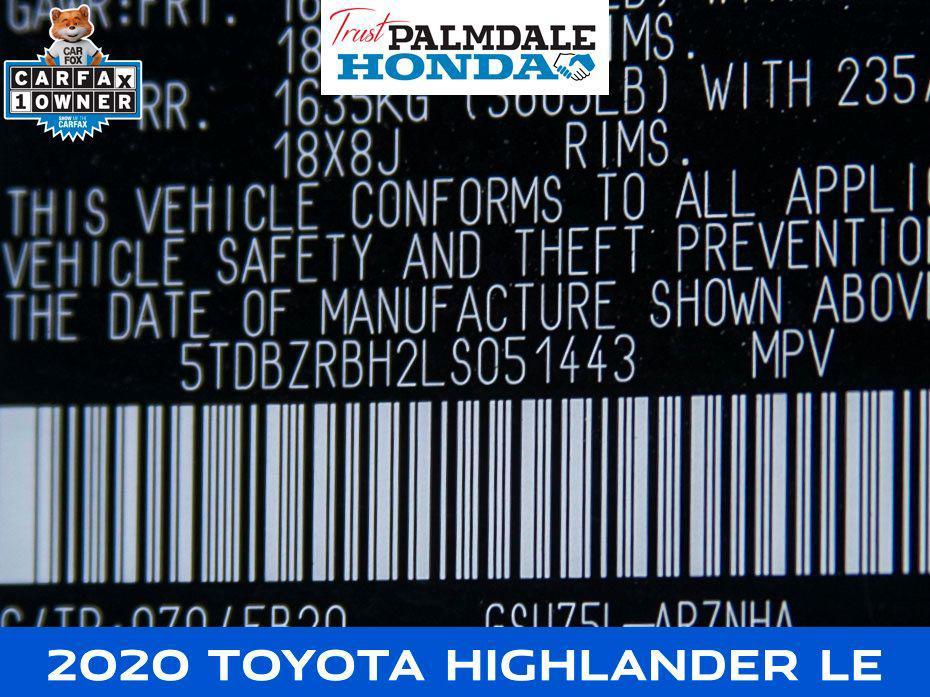 used 2020 Toyota Highlander car, priced at $22,991