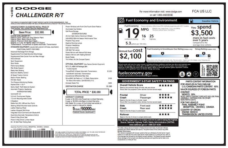 used 2017 Dodge Challenger car, priced at $19,450