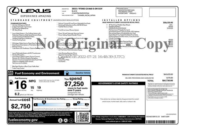 used 2022 Lexus GX 460 car, priced at $39,999