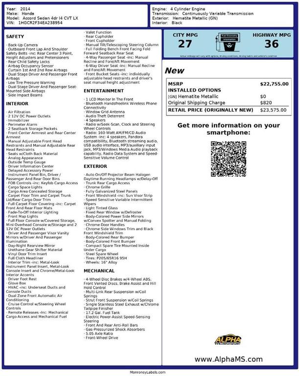 used 2014 Honda Accord car, priced at $12,500