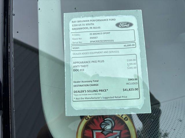 new 2025 Ford Bronco Sport car, priced at $37,473