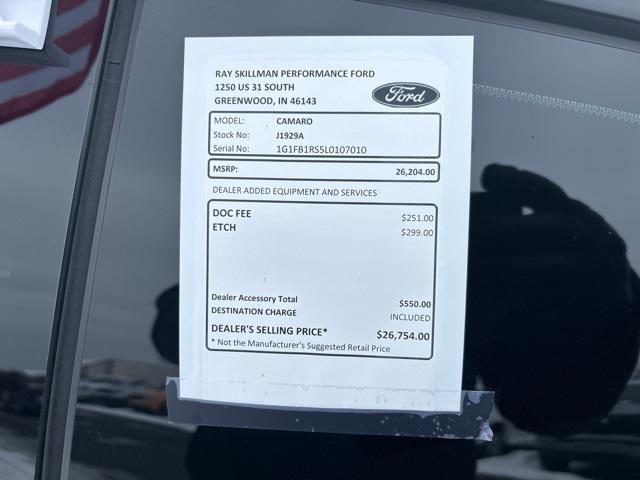 used 2020 Chevrolet Camaro car, priced at $26,204