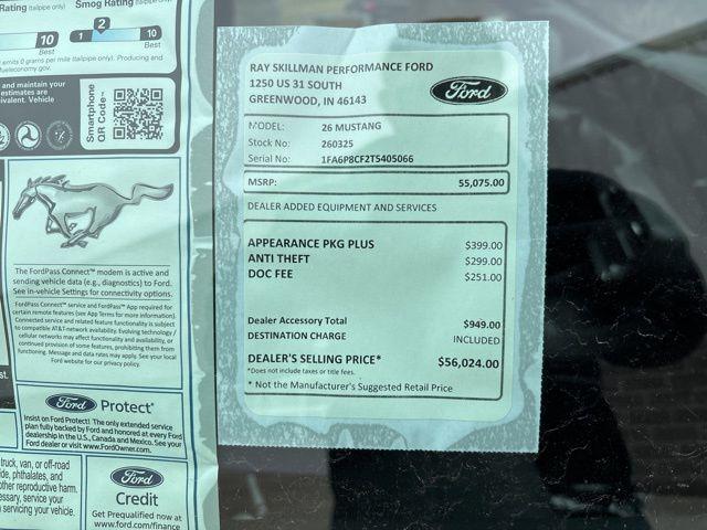new 2026 Ford Mustang car, priced at $53,974