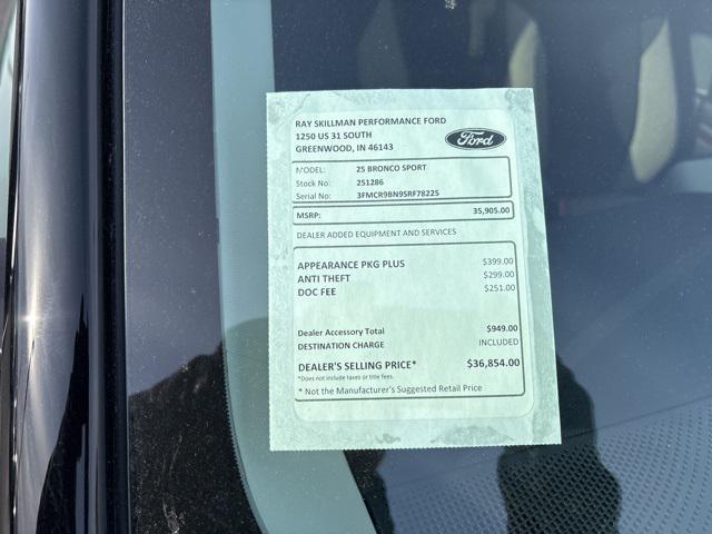 new 2025 Ford Bronco Sport car, priced at $33,804