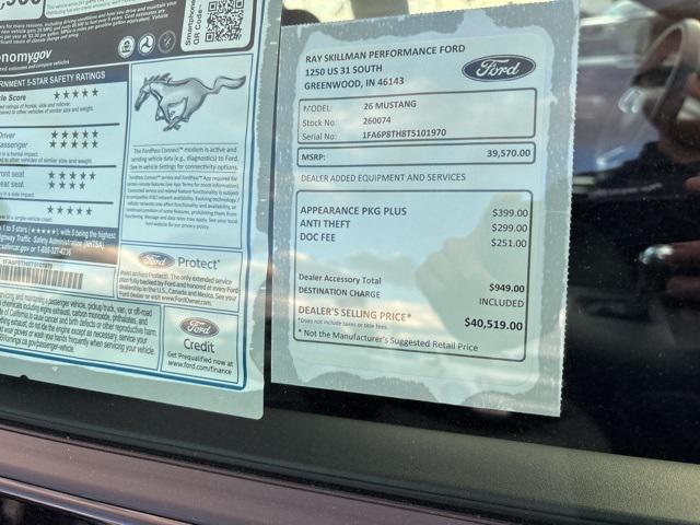 new 2026 Ford Mustang car, priced at $38,423