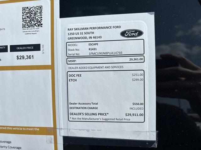 used 2023 Ford Escape car, priced at $27,459