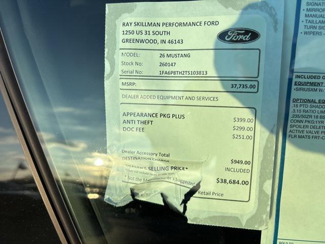 new 2026 Ford Mustang car, priced at $36,693