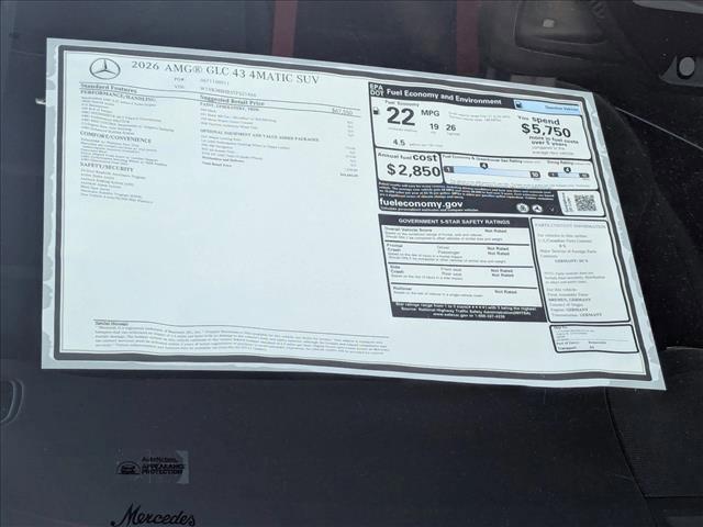 new 2026 Mercedes-Benz AMG GLC 43 car, priced at $69,645