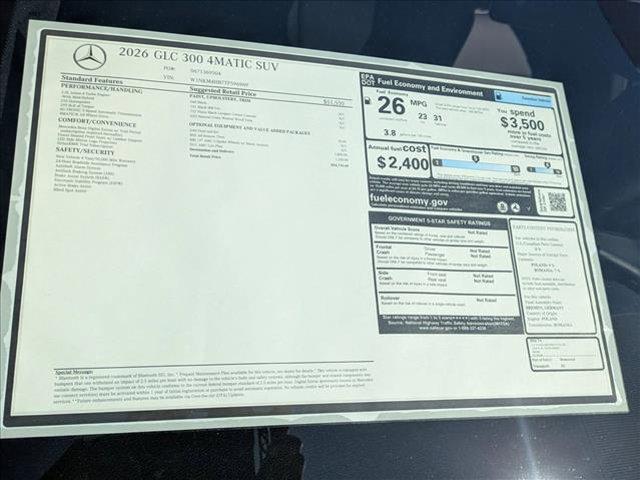 new 2026 Mercedes-Benz GLC 300 car, priced at $56,229