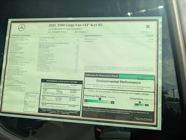 new 2026 Mercedes-Benz Sprinter 2500 car, priced at $64,562