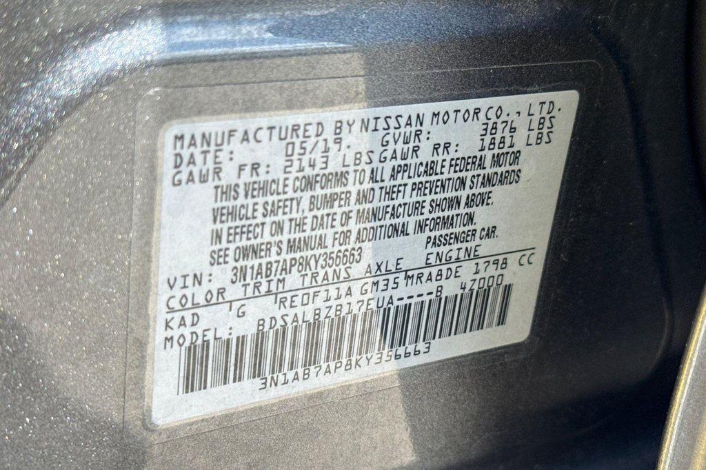 used 2019 Nissan Sentra car, priced at $12,904