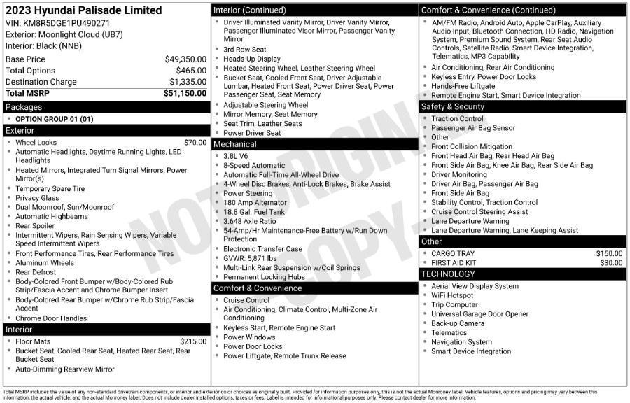 used 2023 Hyundai Palisade car, priced at $32,995
