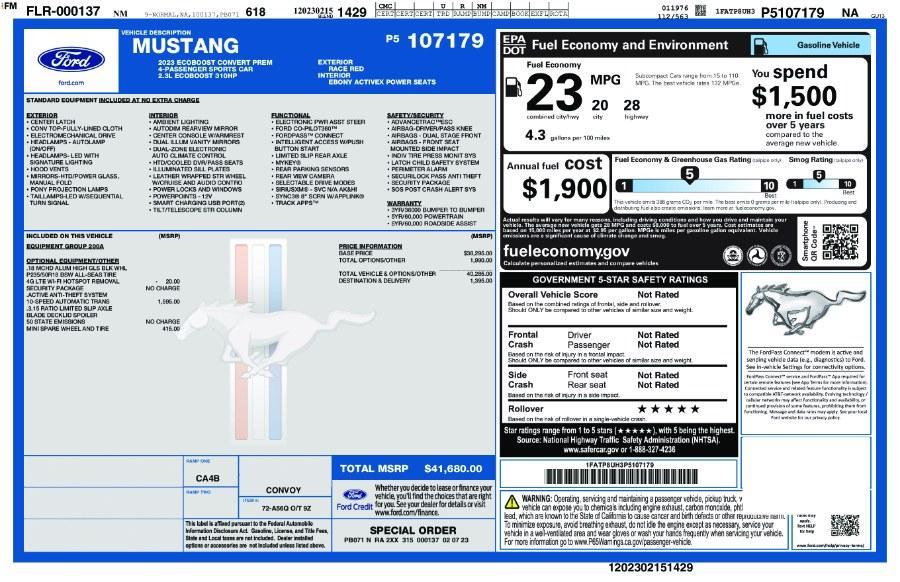 used 2023 Ford Mustang car, priced at $22,995