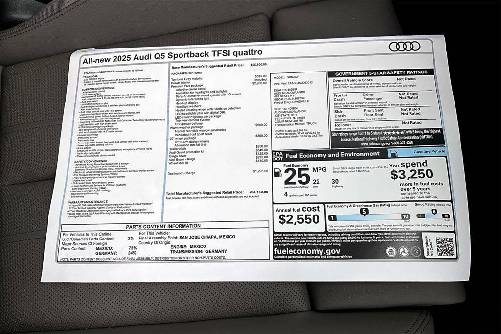 new 2025 Audi Q5 car, priced at $62,730