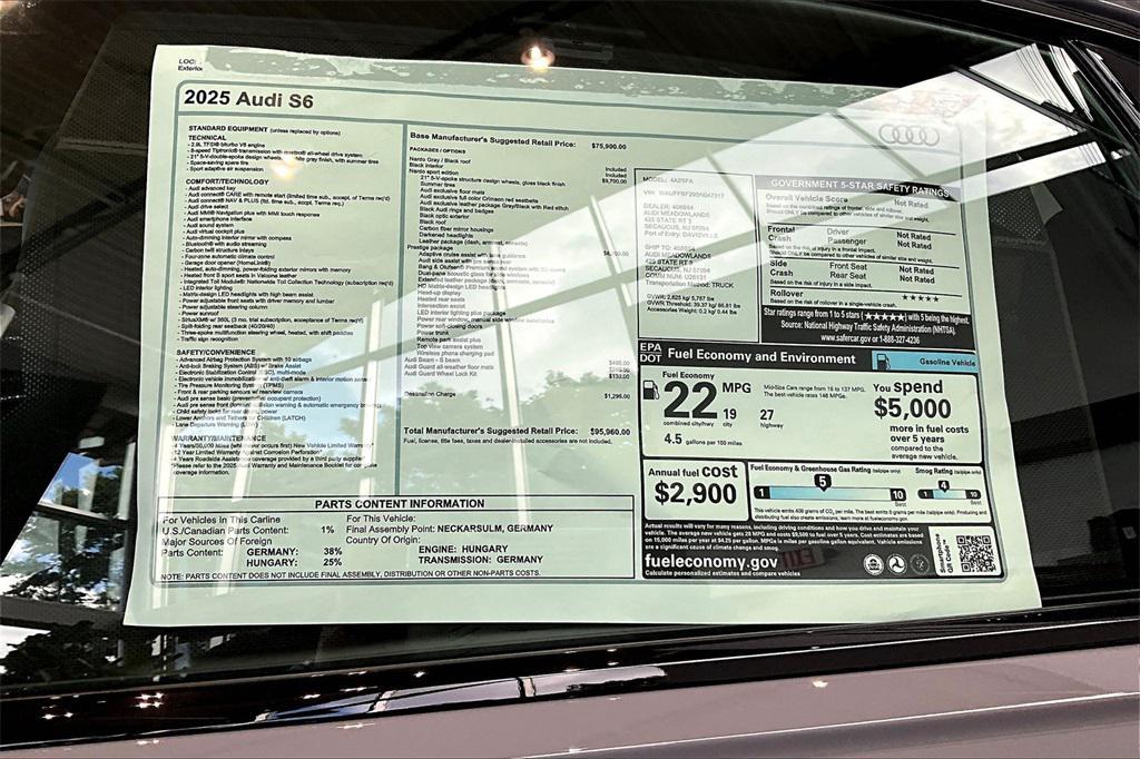 new 2025 Audi S6 car, priced at $95,960