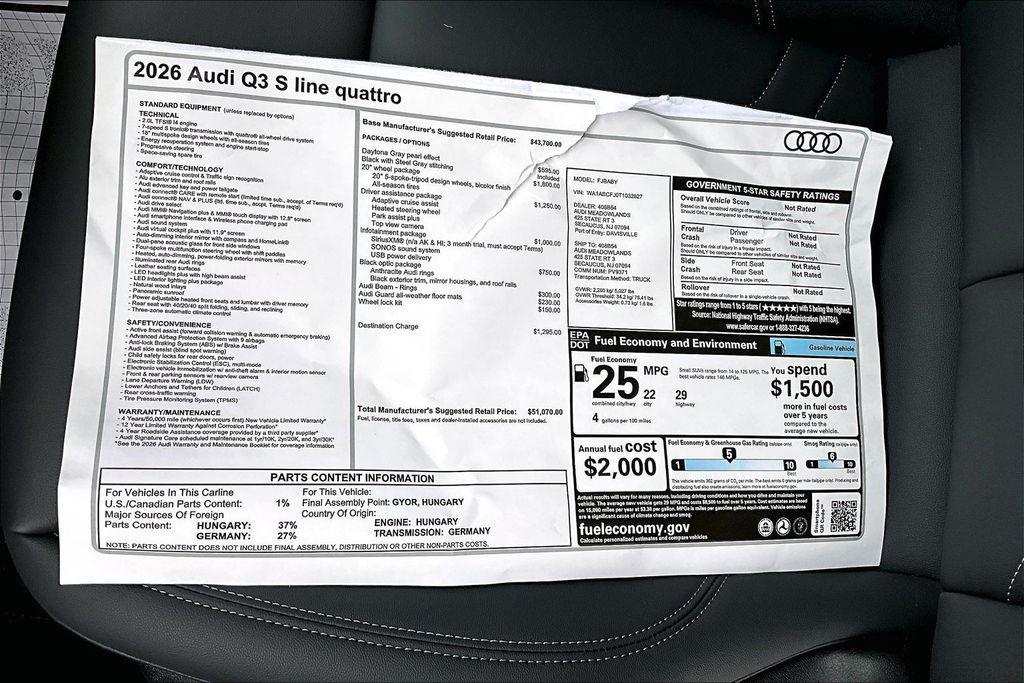 new 2026 Audi Q3 car, priced at $51,070