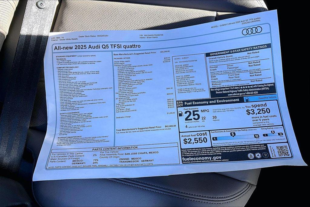 new 2025 Audi Q5 car, priced at $60,630
