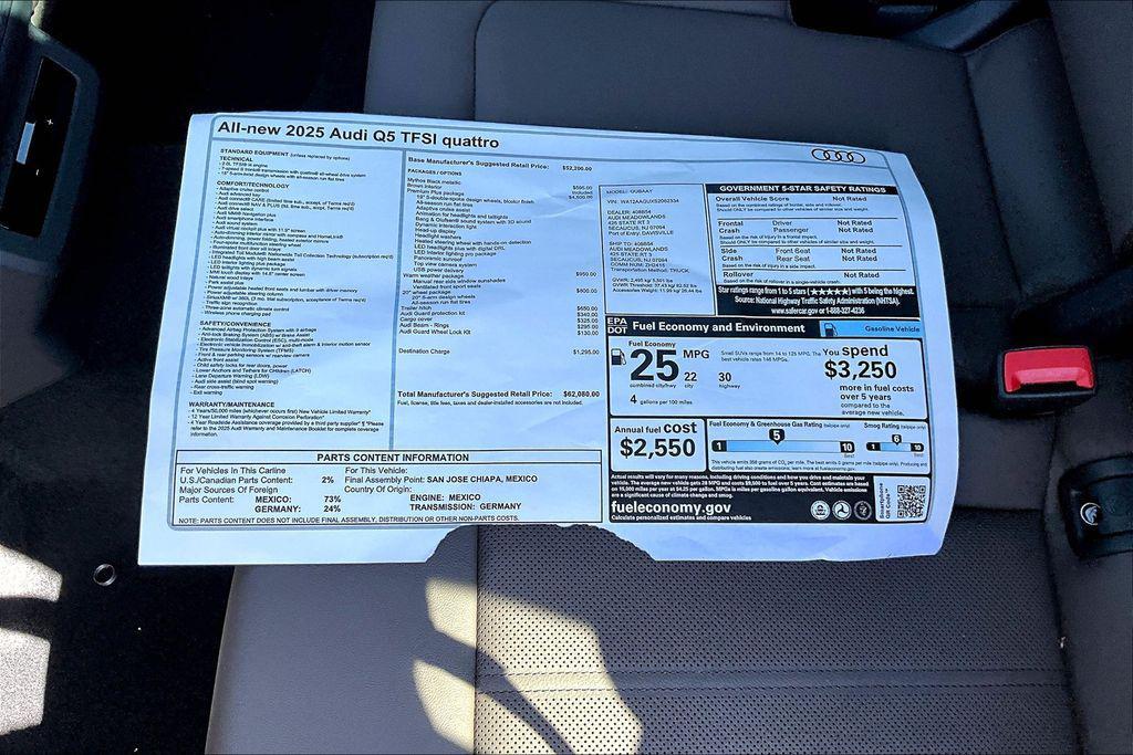new 2025 Audi Q5 car, priced at $60,630
