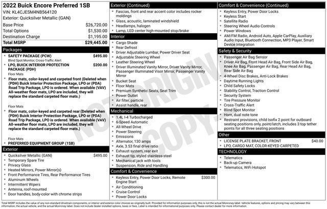 used 2022 Buick Encore car, priced at $21,000