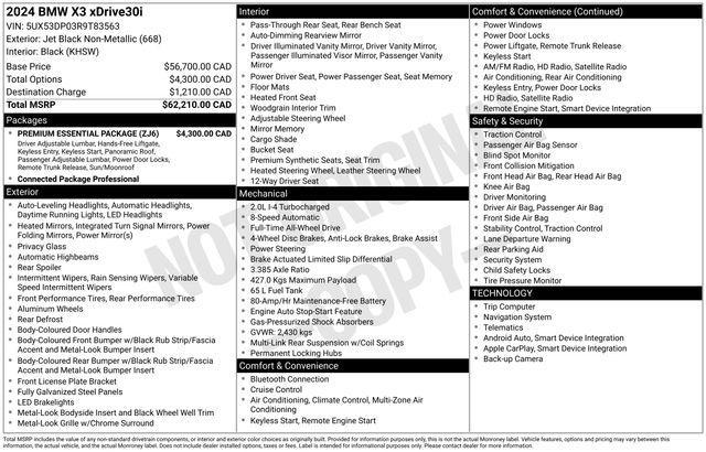 used 2024 BMW X3 car, priced at $28,000
