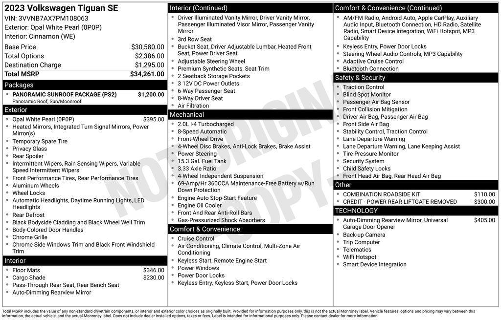 used 2023 Volkswagen Tiguan car, priced at $22,982