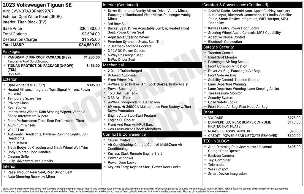 used 2023 Volkswagen Tiguan car, priced at $23,426