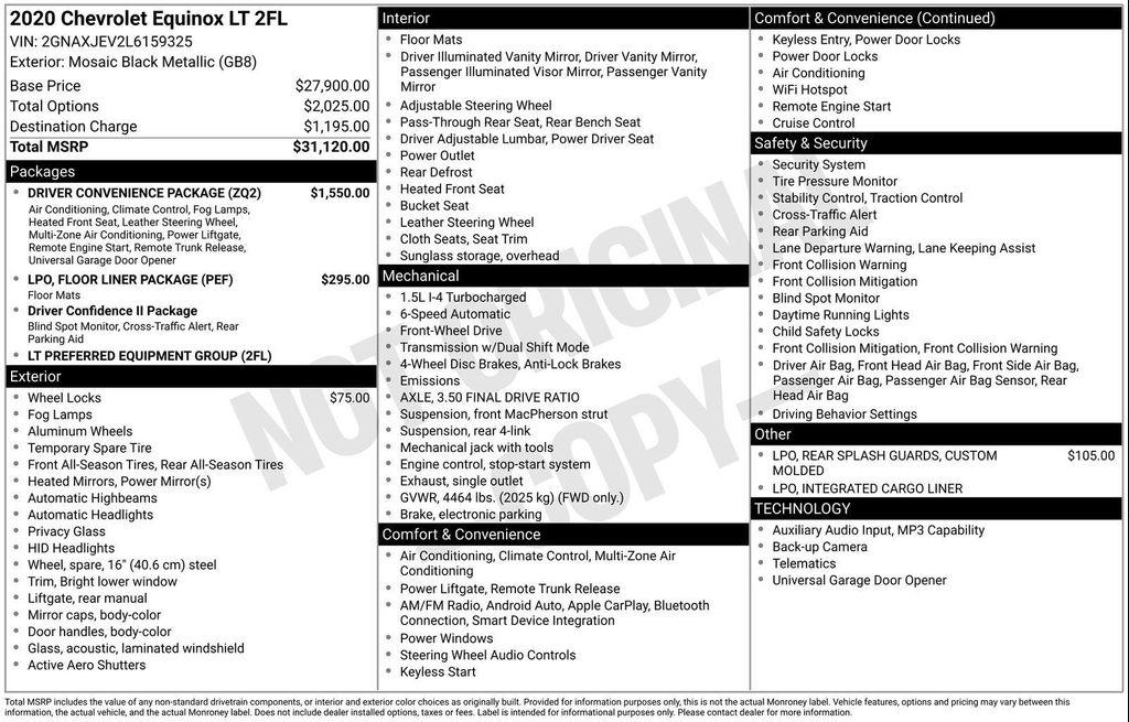 used 2020 Chevrolet Equinox car, priced at $14,133